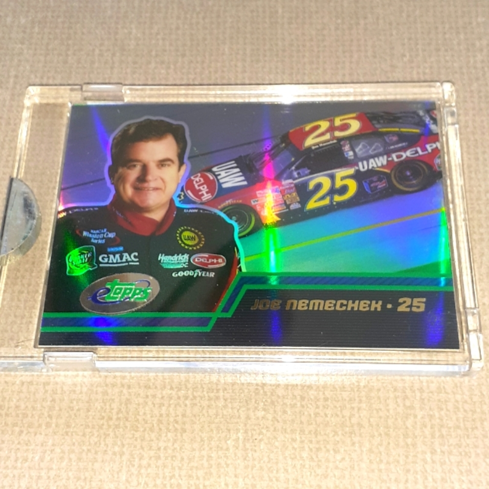 2003 Etopps Joe Nemechek UAW Chevy Refractor Encased Sealed Card